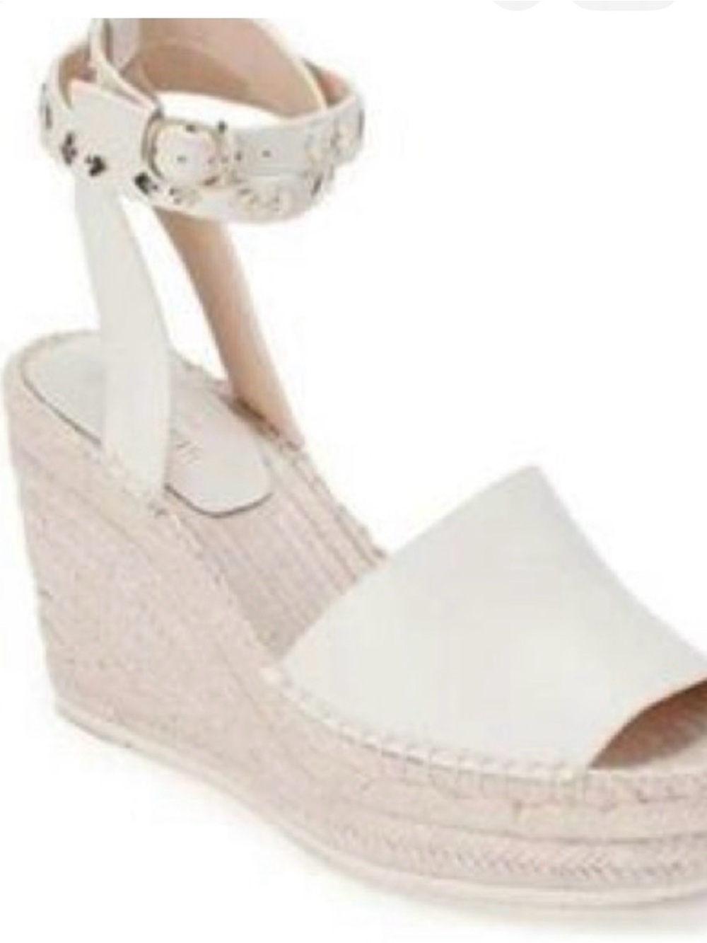 (NWT) kate spade White Espadrille Ankle-Strap Wedge Sandals